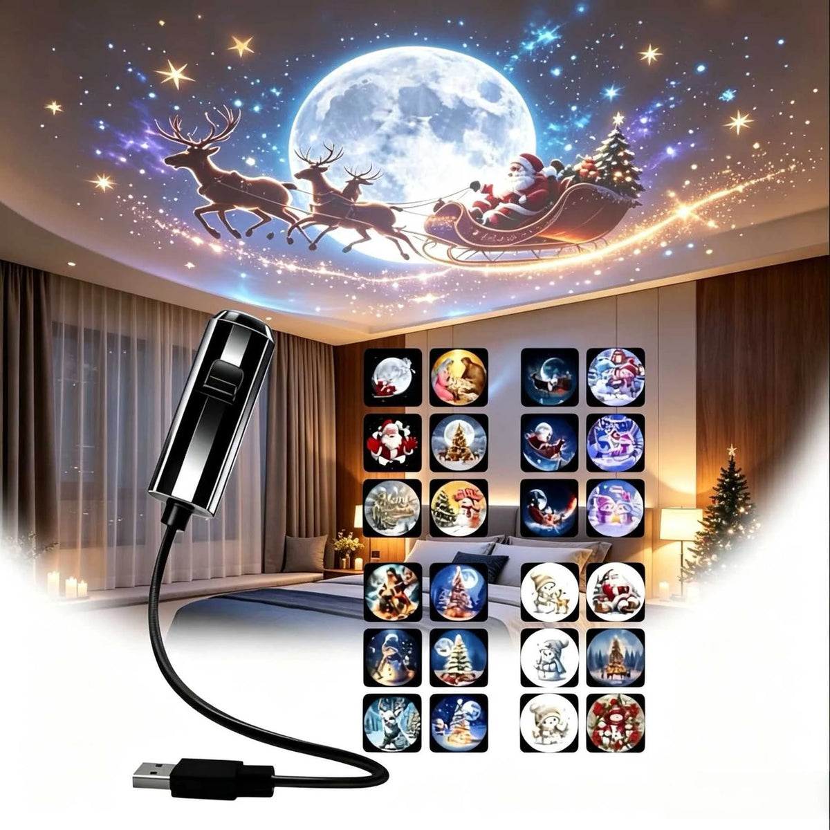 Festive Holiday Projection Spotlight